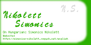 nikolett simonics business card